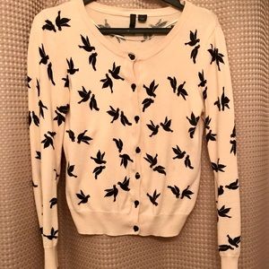 H&M bird silhouette cardigan